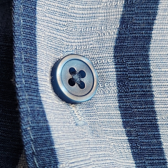 Cubavera XL short sleeve Blue stiped Button Down Shirt collared casual like new - Picture 8 of 11